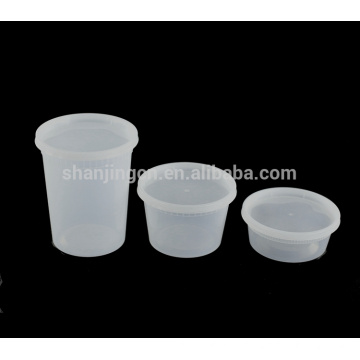 Paquete combinado de Deli Containers, recipientes de almacenamiento de alimentos a prueba de fugas con tapas, libre de BPA Clear Takeout apto para microondas, 8oz, 16oz, 32oz.